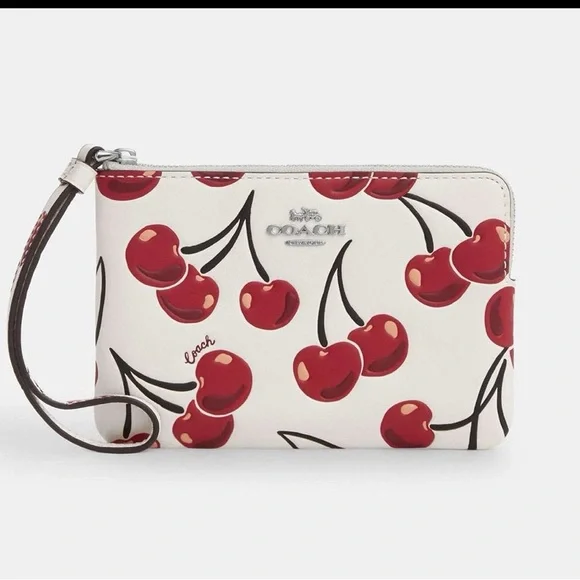 ❤️❤️❤️NEW Coach wristlet/wallet with cherry print /silvertone hardware ❤️❤️❤️ - Picture 7 of 10